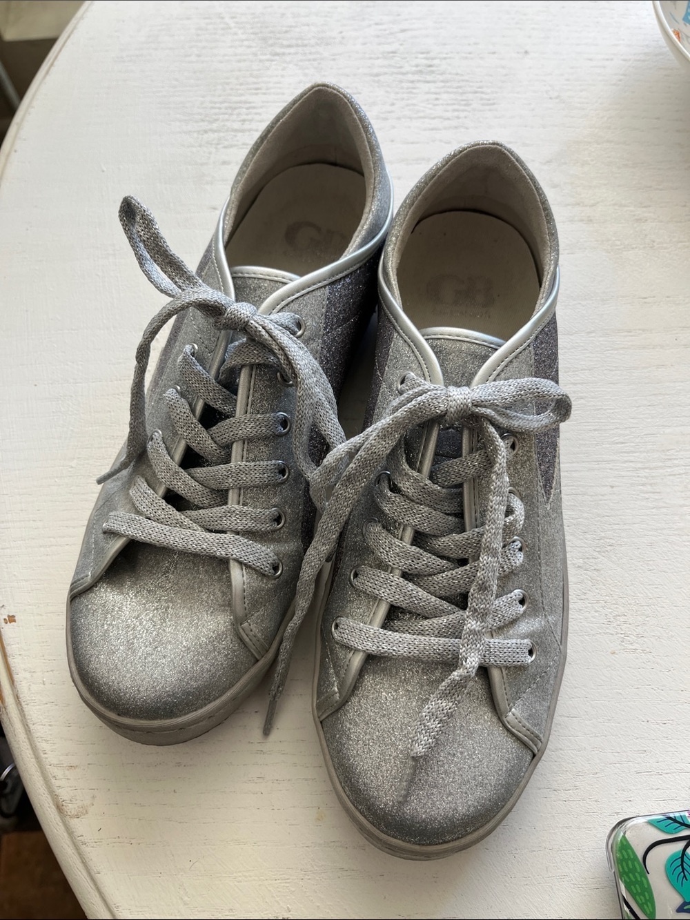 Gianni Bini Silver Sparkle Sneakers Size 9